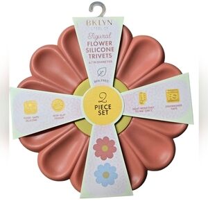 Pink Flower Silicone Trivets 2